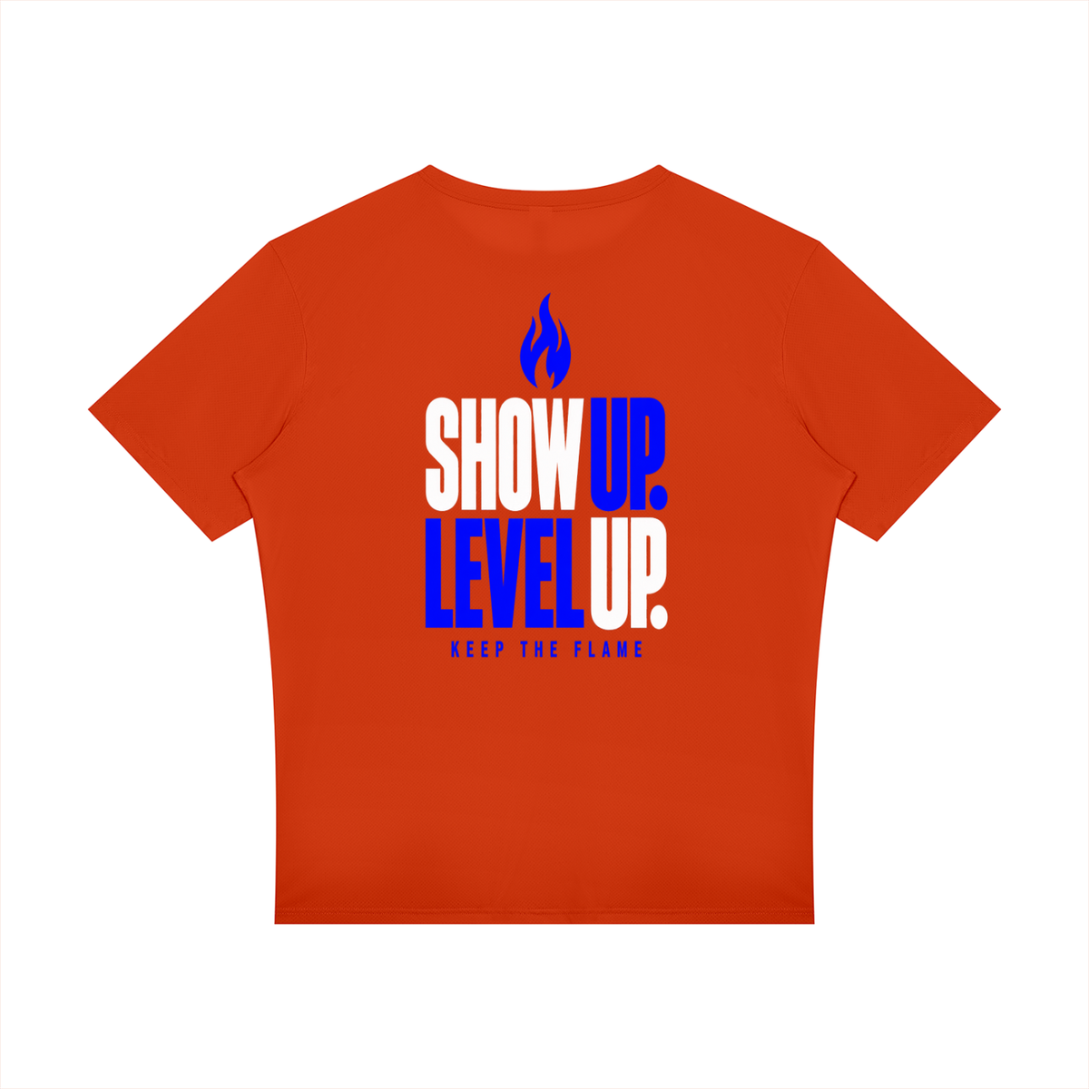 Keep The Flame — Show Up. Level Up. Graphic Tee | Electric Blue