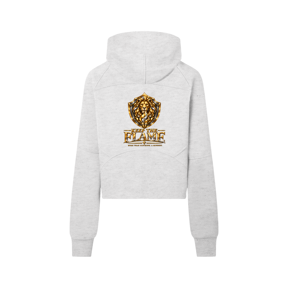 KTF Flame Crest Cropped Half-Zip Hoodie