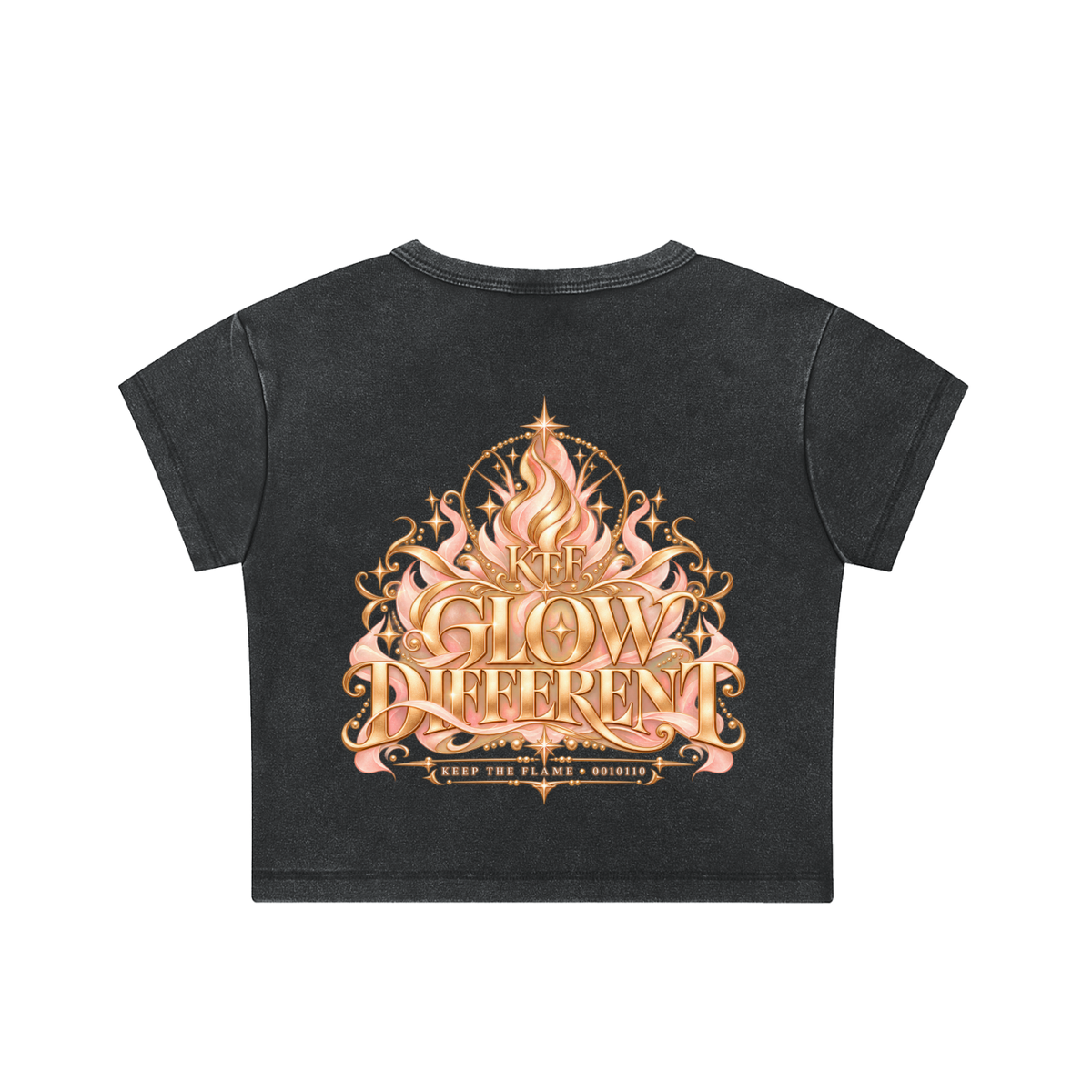 KTF™ Glow Different Snow-Washed Crop Top