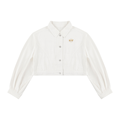 Chaqueta corta de mezclilla para mujer