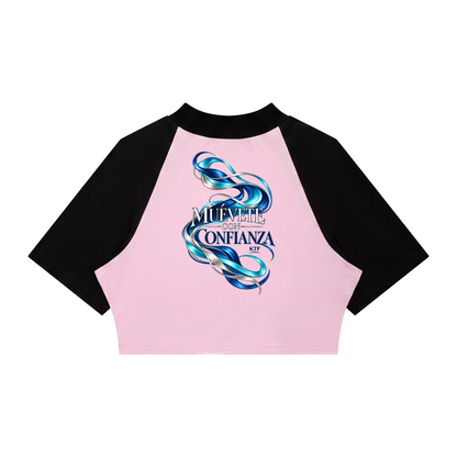 Women’s Color Block Raglan Crop T-Shirt