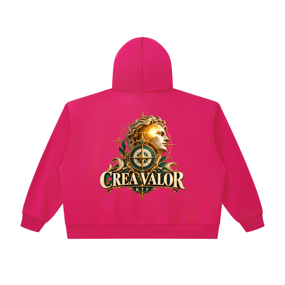 Sudadera unisex holgada de corte cuadrado con capucha y cremallera gruesa