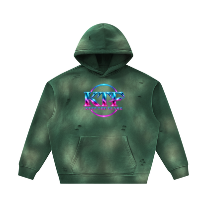 Unisex Sunfade Frayed Fleece Hoodie