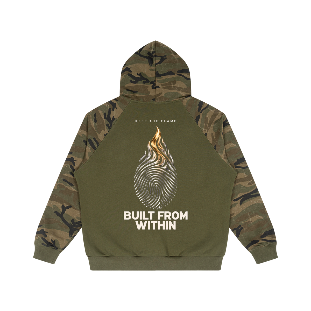 Unisex Camo-Splice Raglan Hoodie