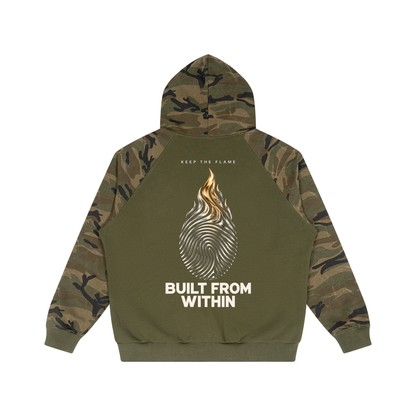 Unisex Camo-Splice Raglan Hoodie