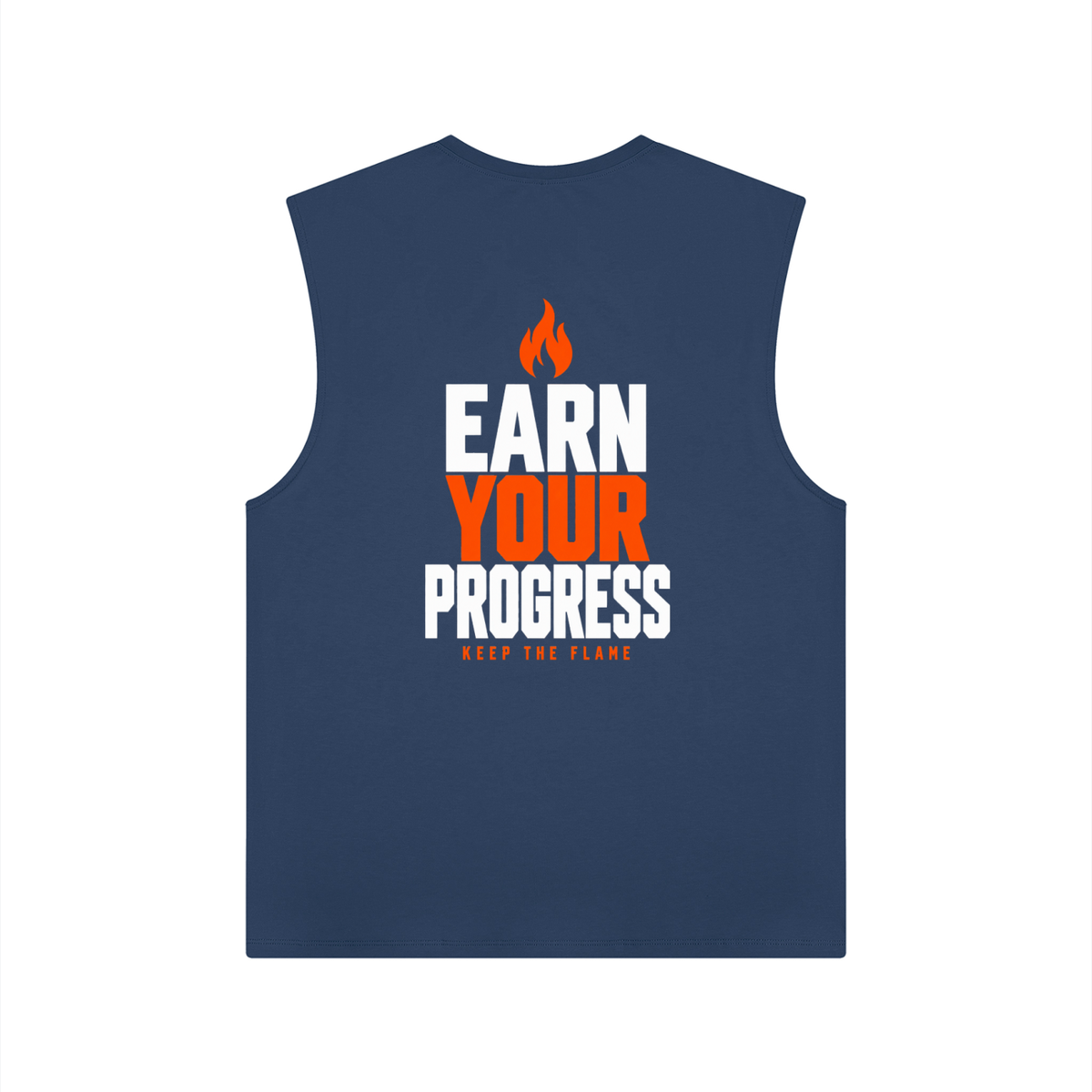 Keep The Flame — Earn Your Progress Tank Top | Orange