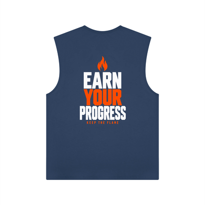 Keep The Flame — Earn Your Progress Tank Top | Orange