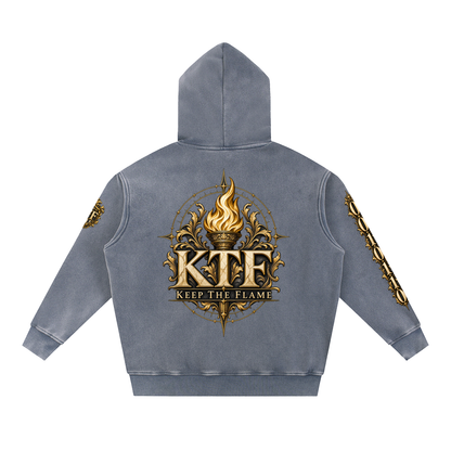 KTF™ IT’S GO TIME — Snow Wash Oversized Fleece Hoodie