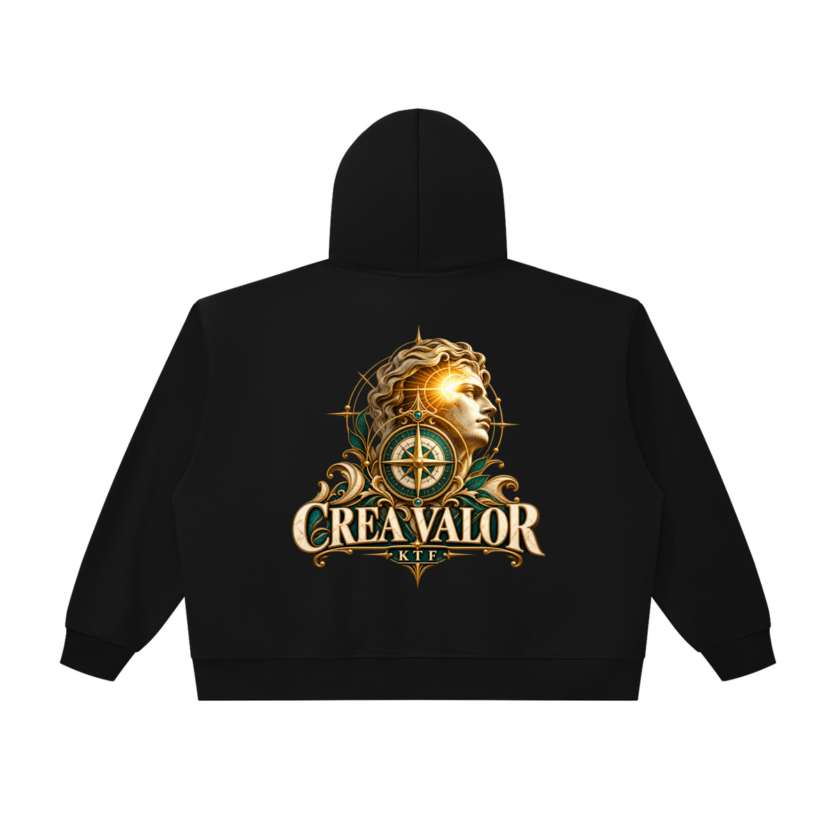 Sudadera unisex holgada de corte cuadrado con capucha y cremallera gruesa
