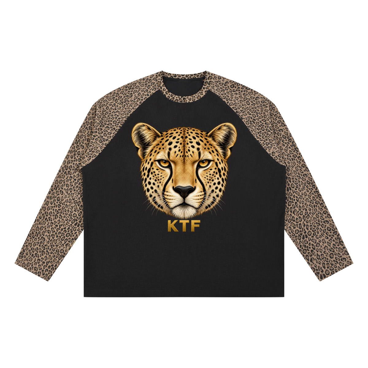 Unisex Leopard Panel Waffle T-Shirt