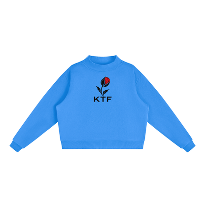 Essential Fleece Mock-Neck Crew Sweatshirt
