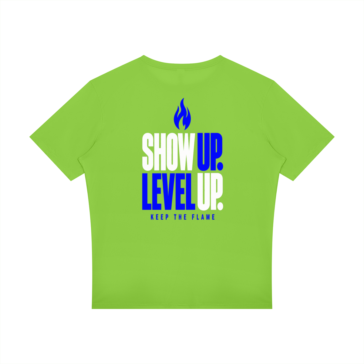 Keep The Flame — Show Up. Level Up. Graphic Tee | Electric Blue
