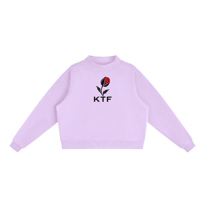 Essential Fleece Mock-Neck Crew Sweatshirt