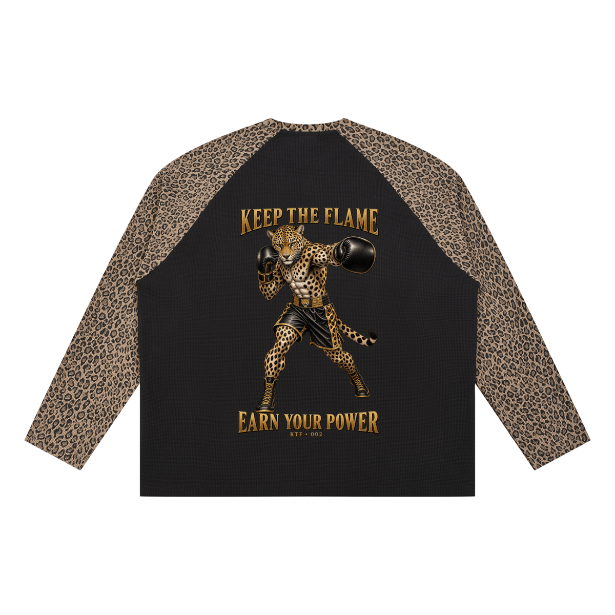 Unisex Leopard Panel Waffle T-Shirt