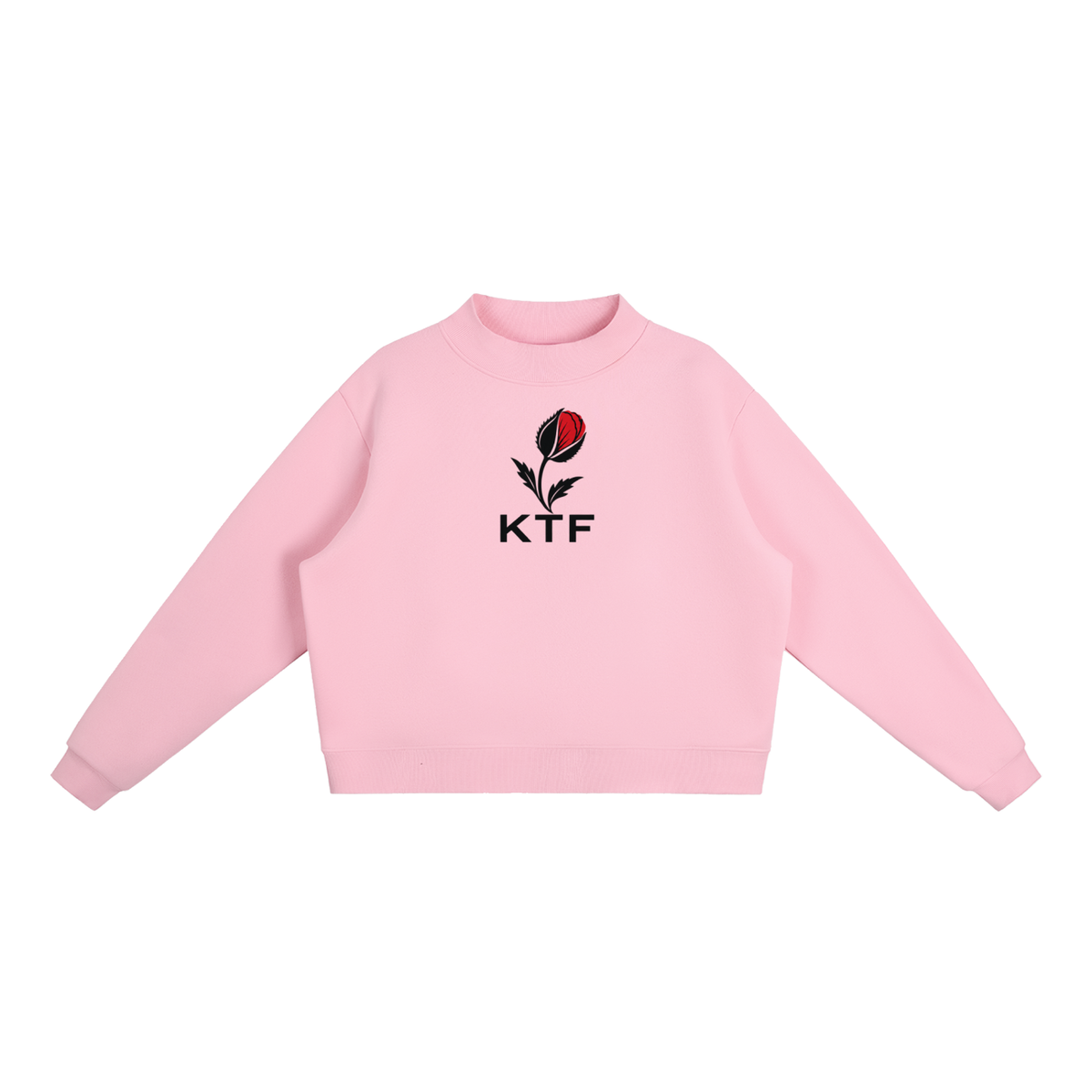 Essential Fleece Mock-Neck Crew Sweatshirt