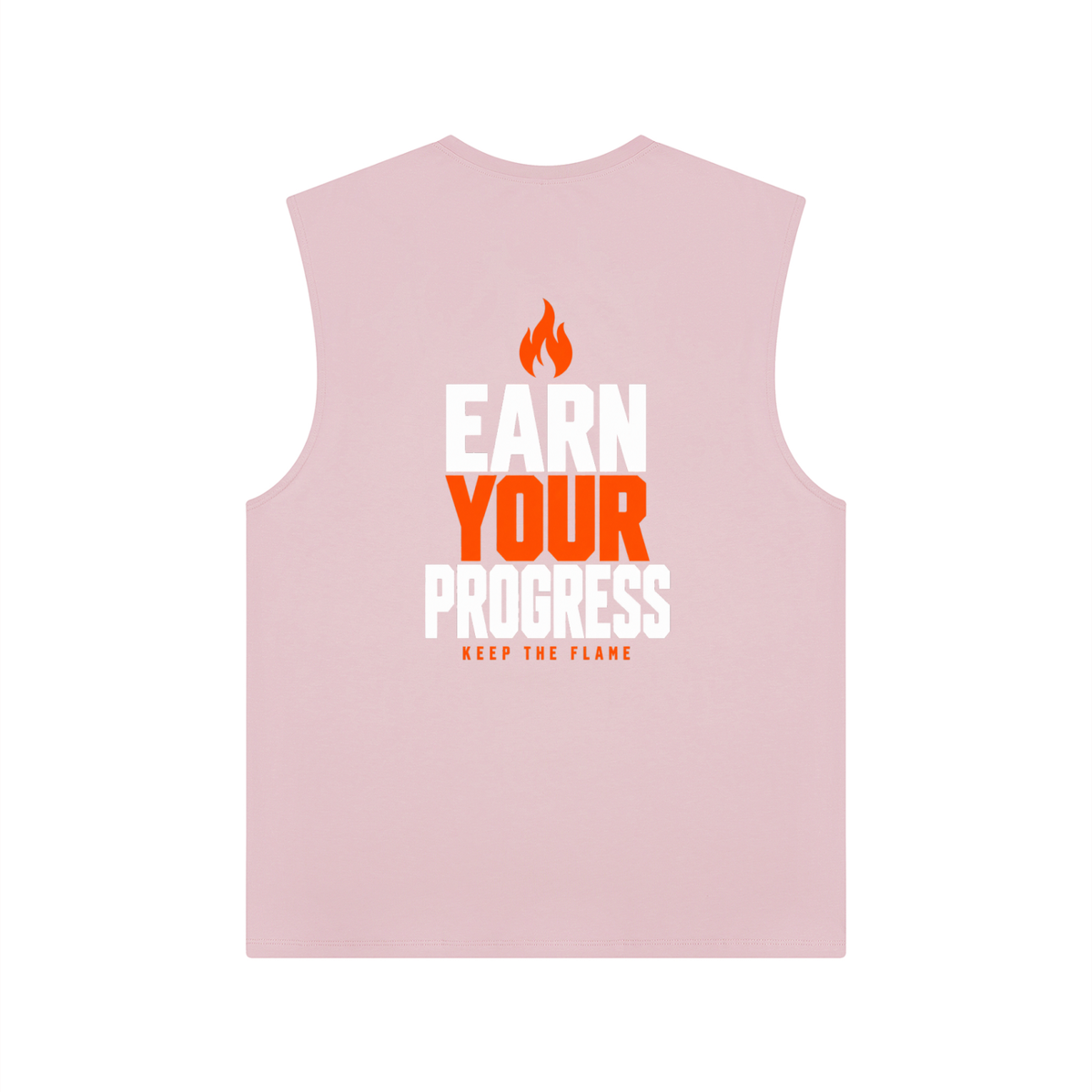 Keep The Flame — Earn Your Progress Tank Top | Orange