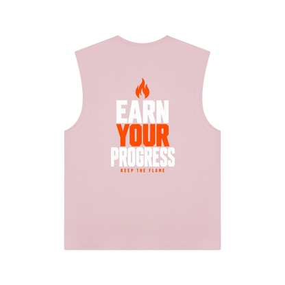 Keep The Flame — Earn Your Progress Tank Top | Orange