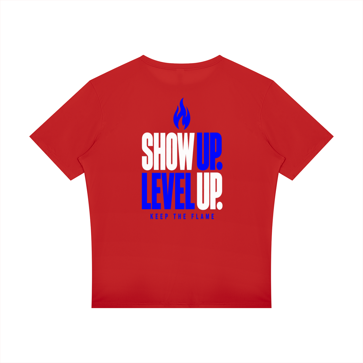 Keep The Flame — Show Up. Level Up. Graphic Tee | Electric Blue