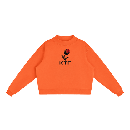 Essential Fleece Mock-Neck Crew Sweatshirt
