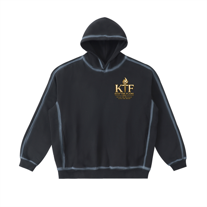 Sudadera afelpada con capucha y efecto desteñido