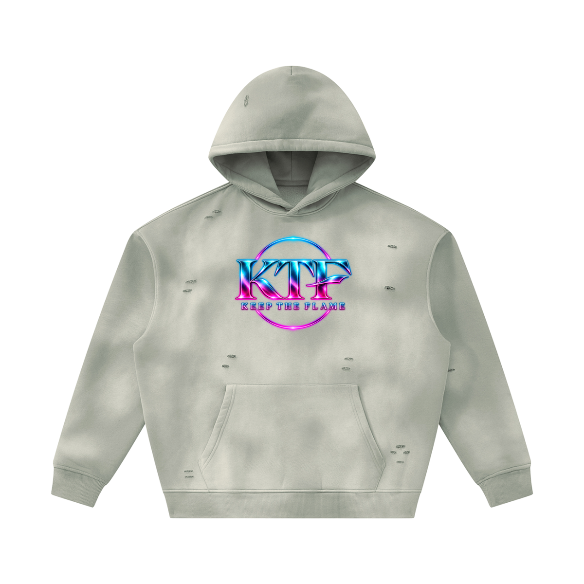 Unisex Sunfade Frayed Fleece Hoodie
