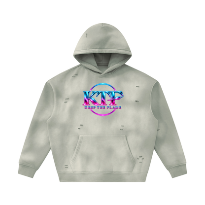 Unisex Sunfade Frayed Fleece Hoodie