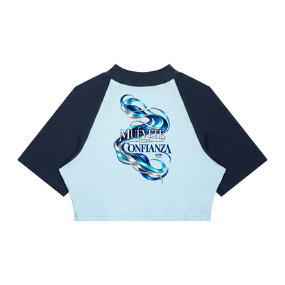 Women’s Color Block Raglan Crop T-Shirt