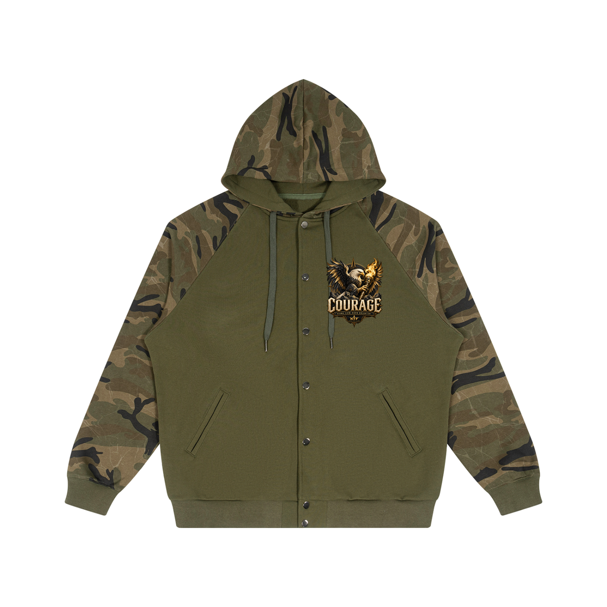 Unisex Camo-Splice Raglan Hoodie