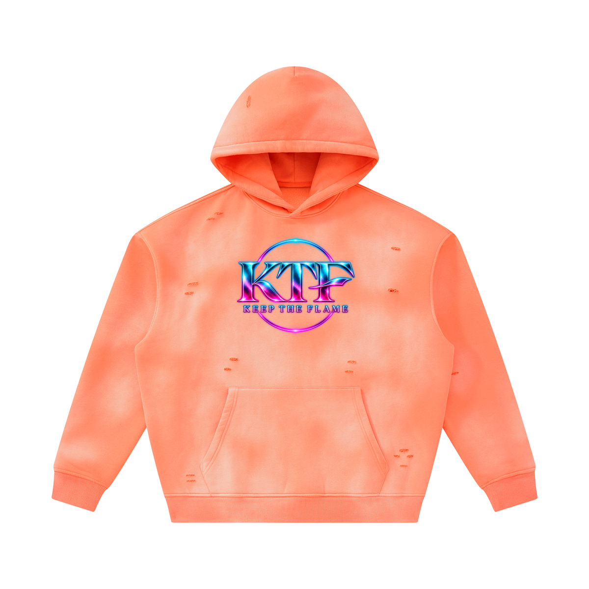 Unisex Sunfade Frayed Fleece Hoodie