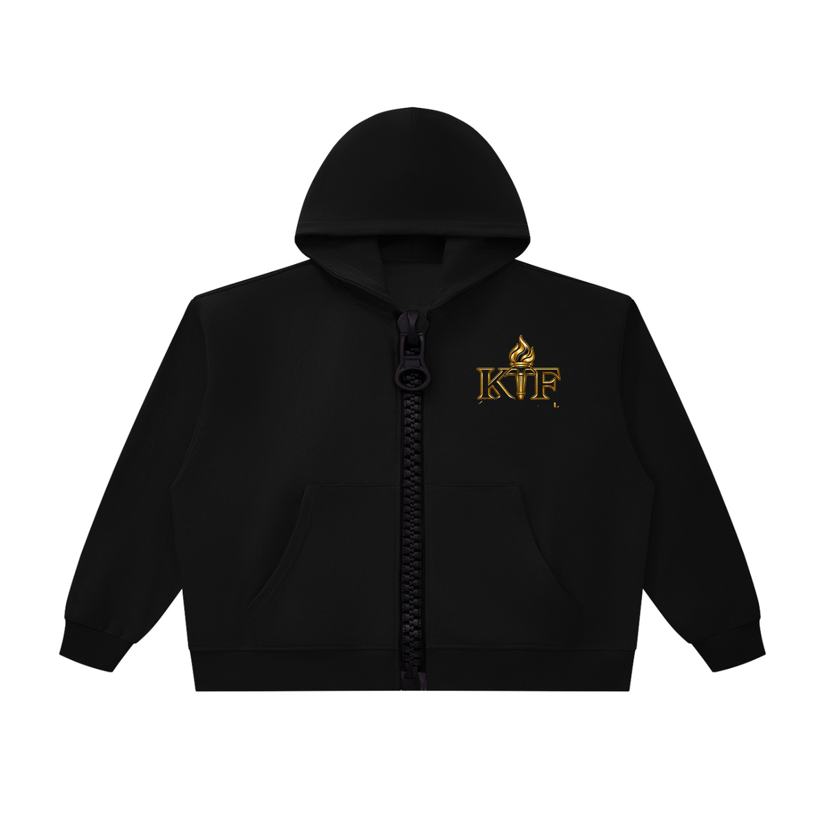 Sudadera unisex holgada de corte cuadrado con capucha y cremallera gruesa