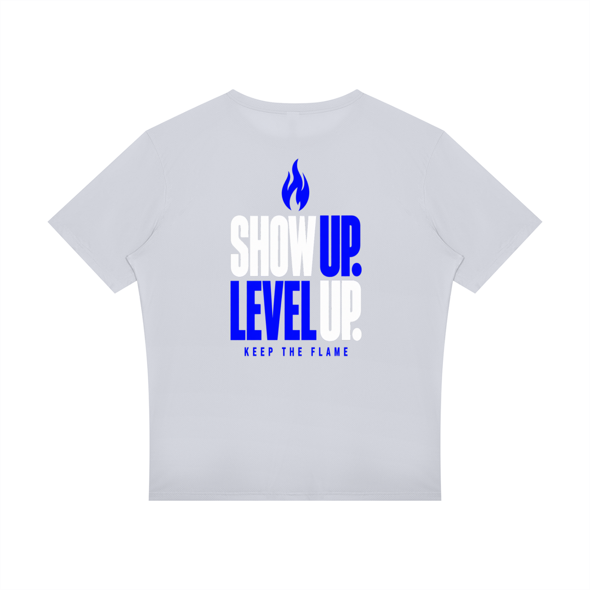 Keep The Flame — Show Up. Level Up. Graphic Tee | Electric Blue