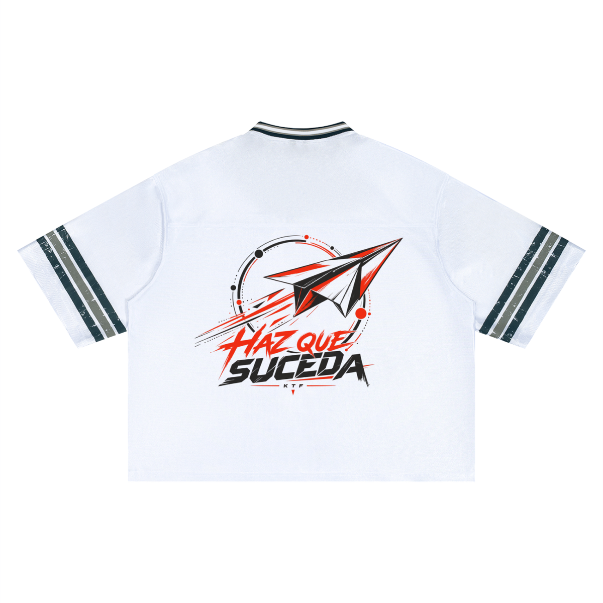 Camiseta unisex de fútbol a rayas y corte cuadrado