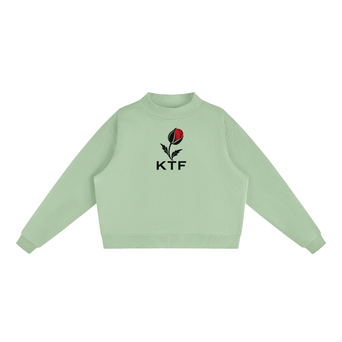 Essential Fleece Mock-Neck Crew Sweatshirt