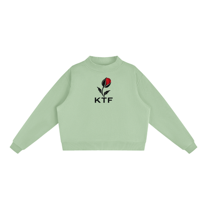 Essential Fleece Mock-Neck Crew Sweatshirt