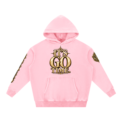 KTF™ IT’S GO TIME — Snow Wash Oversized Fleece Hoodie