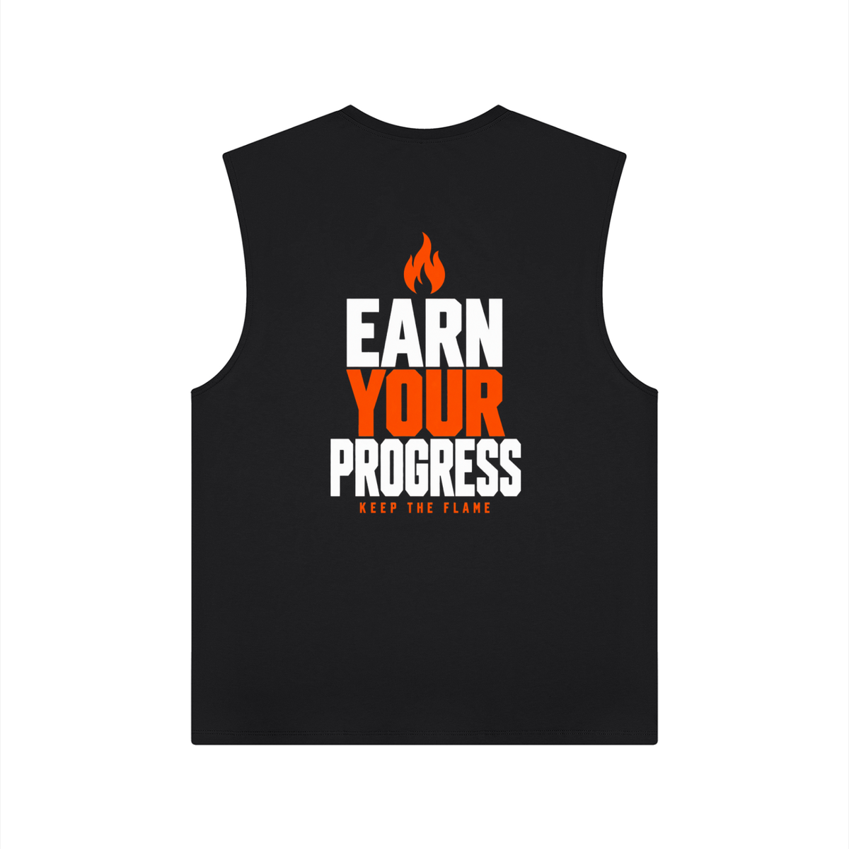 Keep The Flame — Earn Your Progress Tank Top | Orange