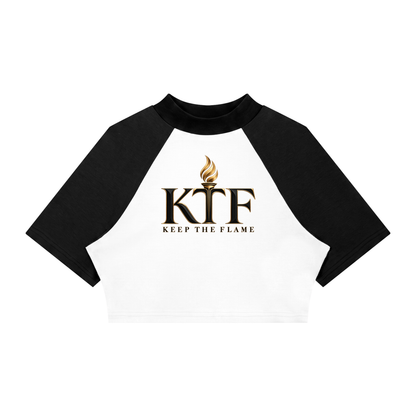 Women’s Color Block Raglan Crop T-Shirt