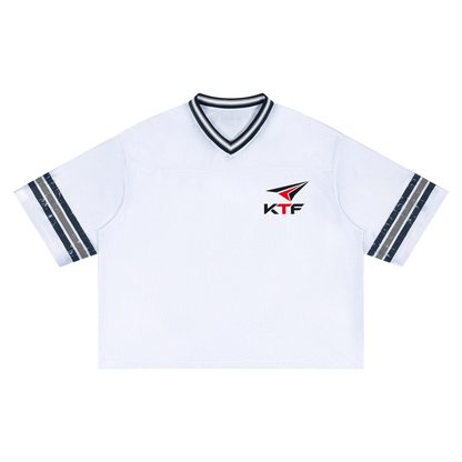 Camiseta unisex de fútbol a rayas y corte cuadrado
