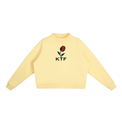 Essential Fleece Mock-Neck Crew Sweatshirt