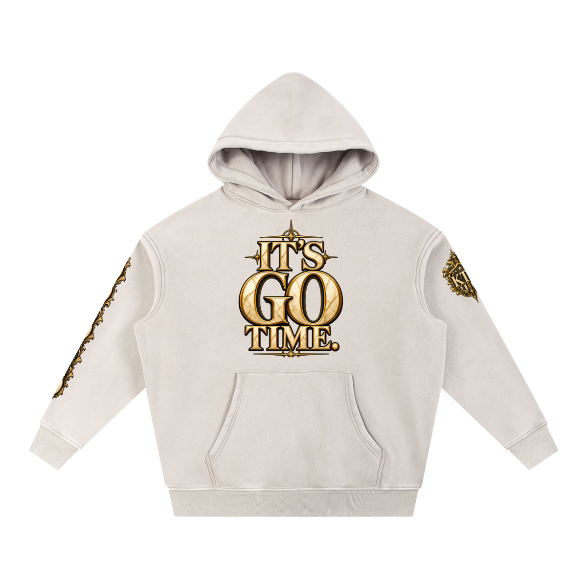 KTF™ IT’S GO TIME — Snow Wash Oversized Fleece Hoodie