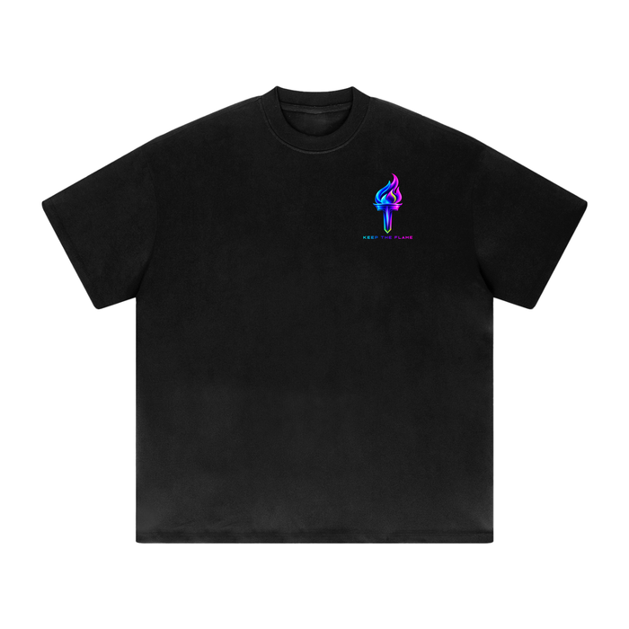 KTF — Camiseta de algodón grueso con hombros caídos
