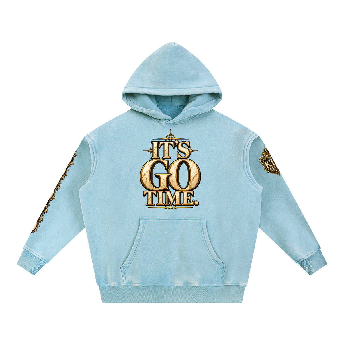 KTF™ IT’S GO TIME — Snow Wash Oversized Fleece Hoodie