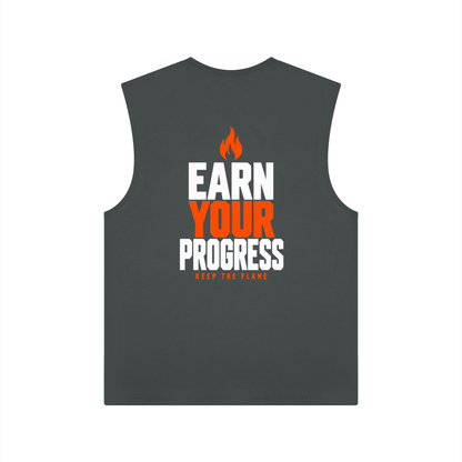Keep The Flame — Earn Your Progress Tank Top | Orange