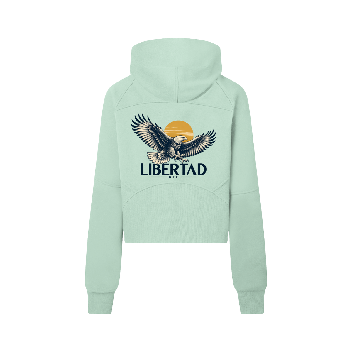 Sudadera corta con capucha y media cremallera