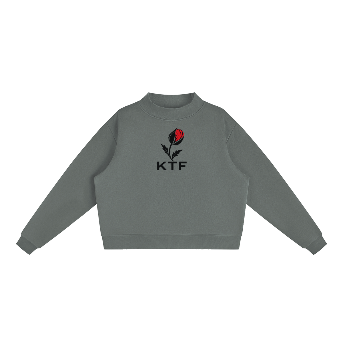 Essential Fleece Mock-Neck Crew Sweatshirt
