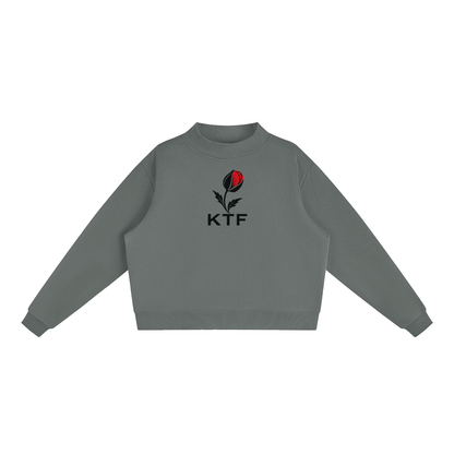 Essential Fleece Mock-Neck Crew Sweatshirt