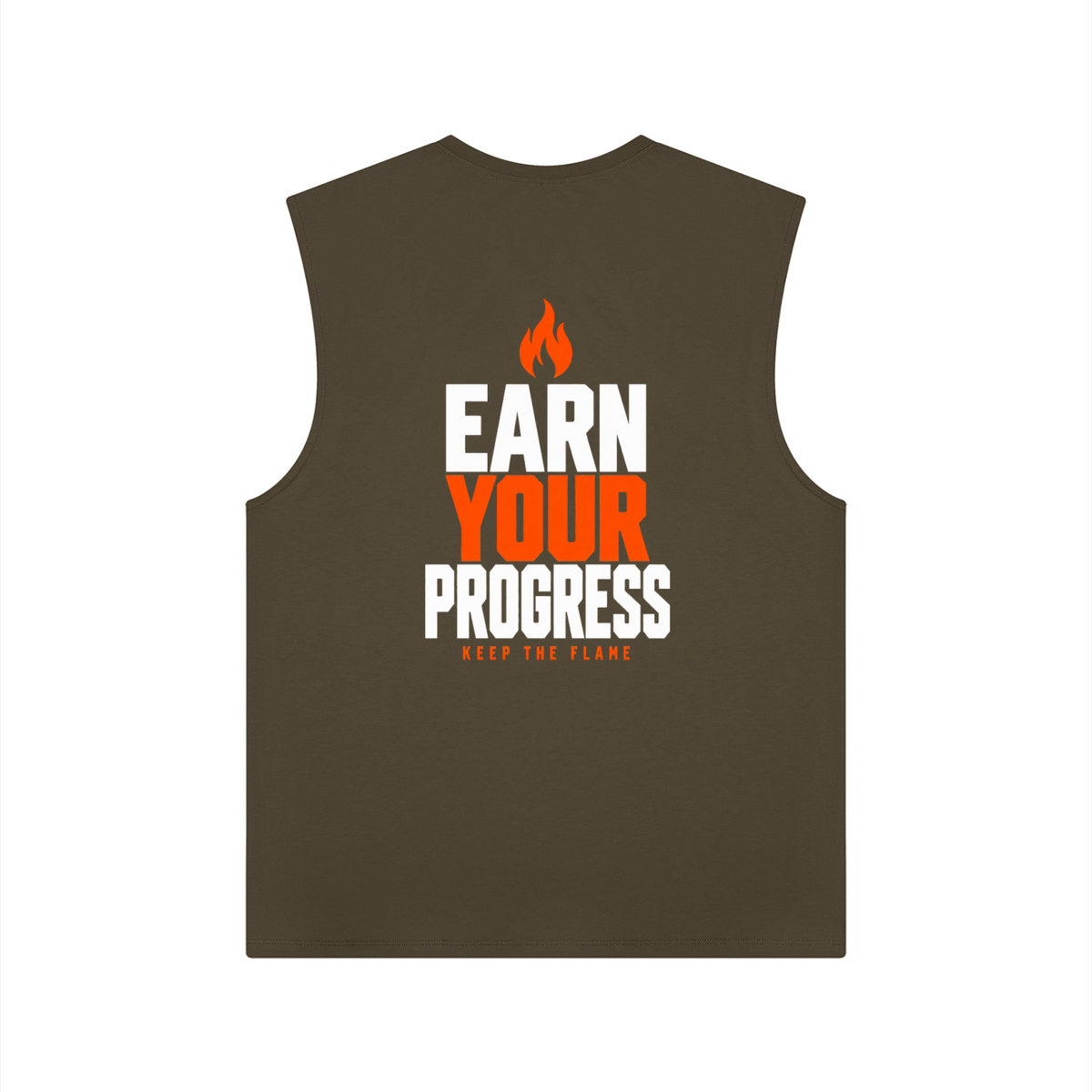 Keep The Flame — Earn Your Progress Tank Top | Orange