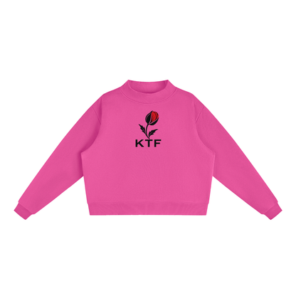 Essential Fleece Mock-Neck Crew Sweatshirt