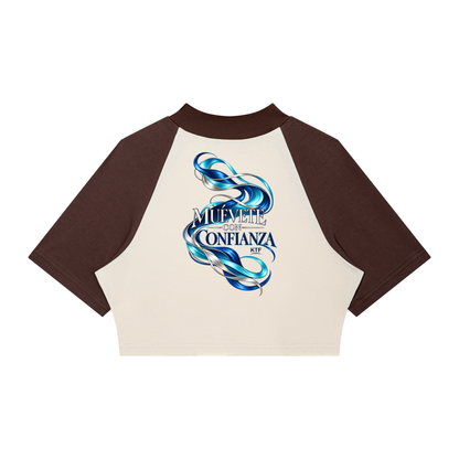 Women’s Color Block Raglan Crop T-Shirt