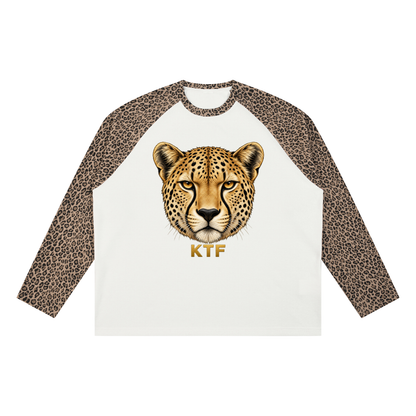 Camiseta unisex de tejido gofrado con panel de leopardo